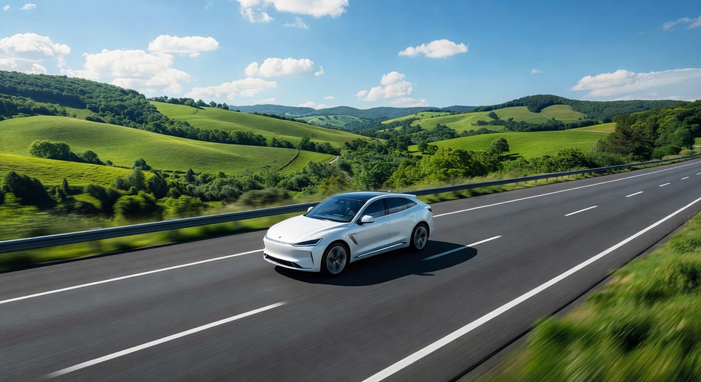 Car driving on highway